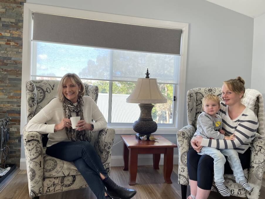 Trudy (left), Katie (right) and William Zube enjoyed adding different touches to the house. Picture: Briannah Devlin