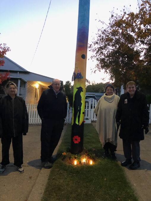 Mr Grant also wrote Lest we forget on the pole. Photo: supplied. 