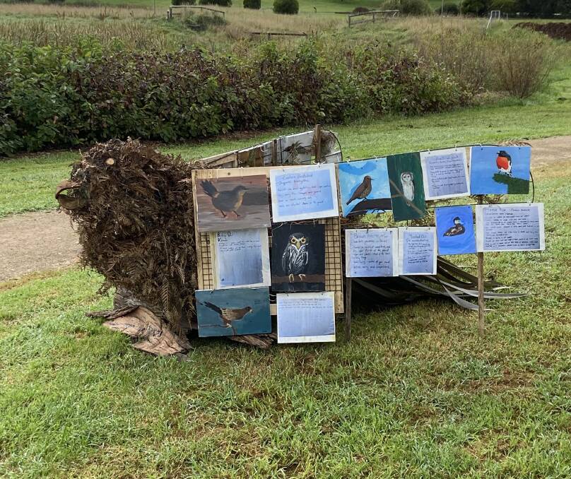 Students from Aurora Steiner High School were awarded for their creativity in the Southern Highlands Botanic Garden's Sculptures in the Gardens Competition. Picture: Supplied 