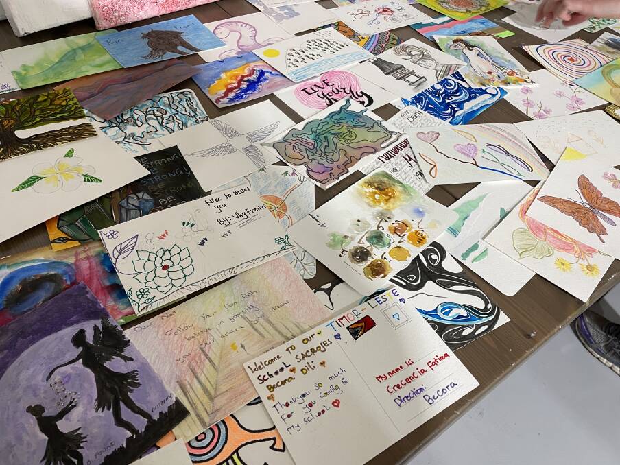 About 480 postcards have been decorated by people across the globe. Picture by Briannah Devlin.