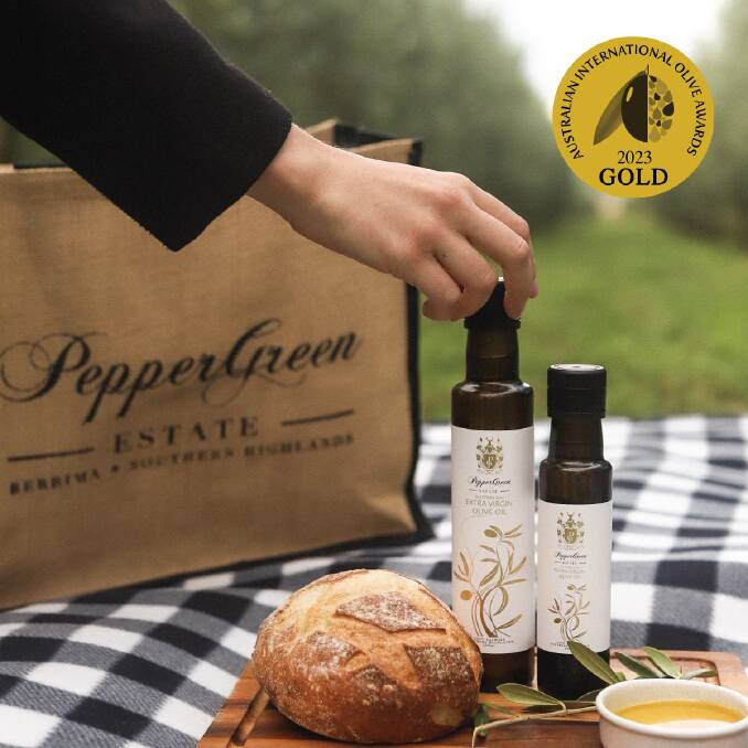 PepperGreen Estate's extra virgin olive oil has won gold at the Australian International Olive Awards. Picture supplied 