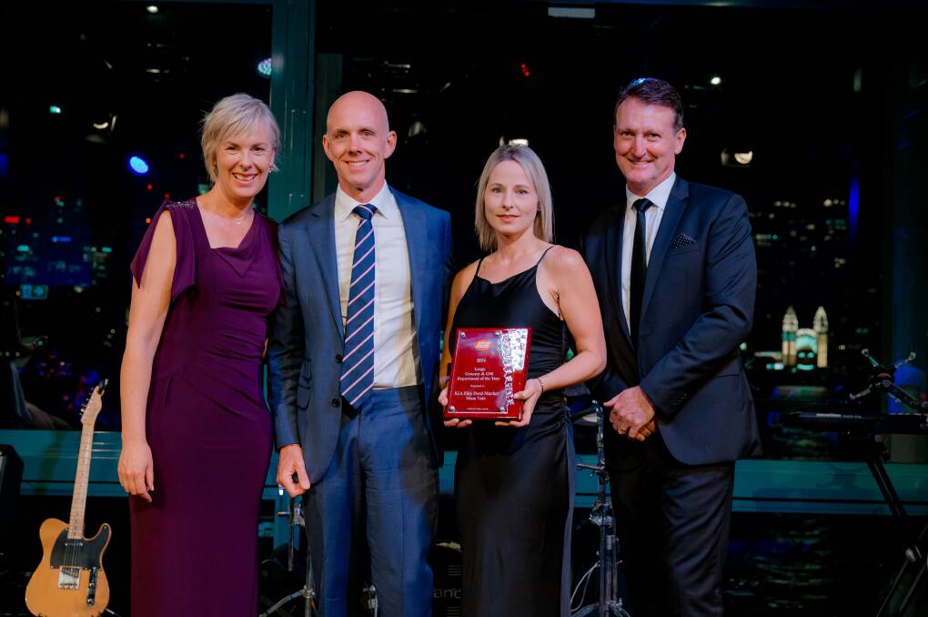 Michelle Pelizzari, IGA Moss Vale store owner Ben Graham, Carly Turner and Jason McLean celebrate IGA Moss Vale's wins at the NSW and ACT IGA Awards of Excellence. Picture supplied 
