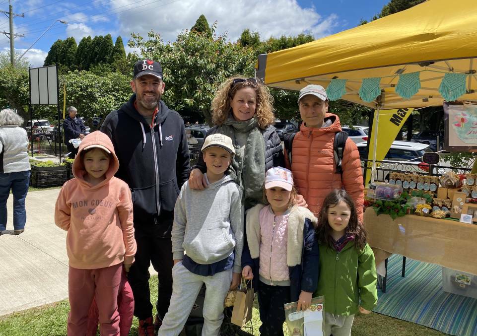 Olivier Fourcout, Davina Kruger, Adeline Fourcout, Liv Fourcout, Ashton Kruger, Chelsea Kruger and Alex Fourcout enjoyed the Robertson market. Picture: Briannah Devlin 