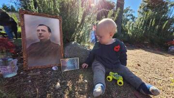 One-year-old Onyx Allen attended the Yerrinbool Anzac Day service with his family. Picture supplied