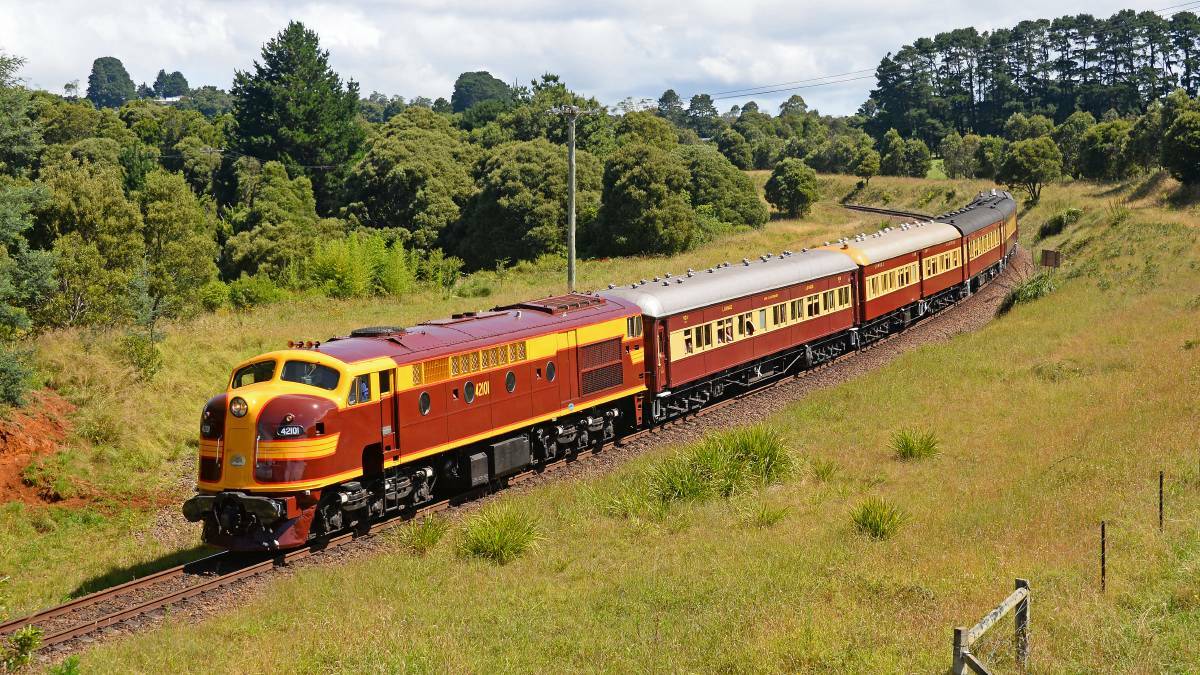 Explore the coast in a heritage diesel locomotive and restored and maintained carriages this weekend. Picture: file 