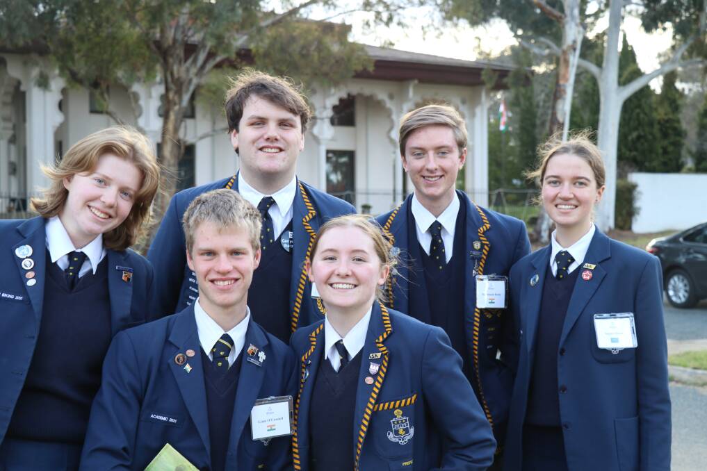 India O'Brien, Liam Verity, Mackenzie Kane, Sophie Dunn, Liam O'Connell and Jennifer Allan made their way to Canberra to compete in the Rotary International's Model United Nations Assembly national competition. India, Mack and Liam won the overall competition. Picture Supplied 