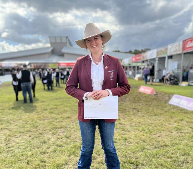 Charlotte Freer came second in the Norman Lethbridge Award, which recognises students and cadets from the ages of 16 to 25 who study across the agriculture industry. Picture: Supplied