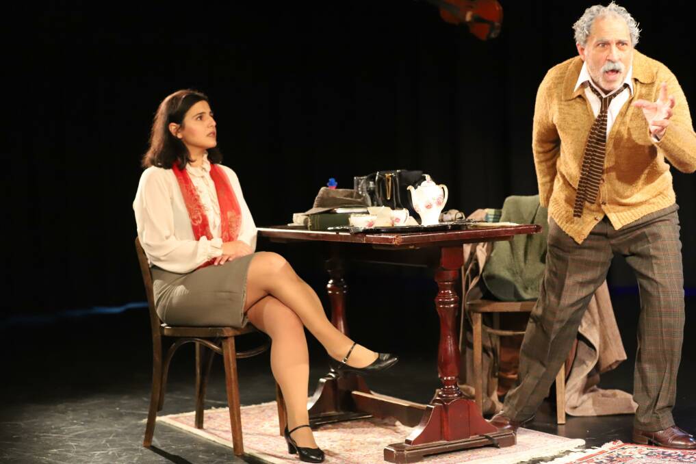 Nisrine Amine plays the journalist who interviews Albert Einstein. Picture: Ian Dawson