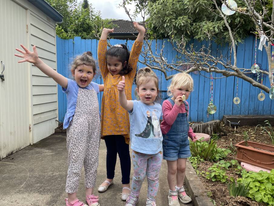 Isla, Emme, Hazel and Olive all enjoyed different activities and cupcakes at the Gumnut Preschool 50th celebration and open day on October 22. Picture by Briannah Devlin. 