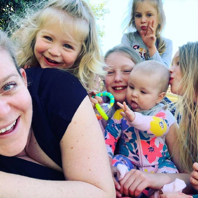 Claire is a mother of five daughters and found out she has incurable bowel cancer. She wants to inform others about it. Picture: Supplied 