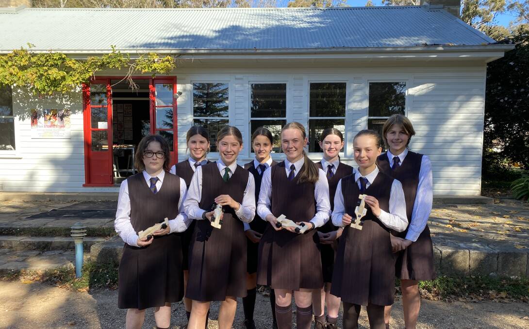 Year 9 students Olive Palmer, Cassia Berry, Neve Daugherty and Charlie Delahunt Higgins and Year 10 students Pia D'Rozario, Megan Syme, Millie McMurtrie, Summer Oxley and Monique Andresson hope to qualify for the state then national competition. Photo: Briannah Devlin. 