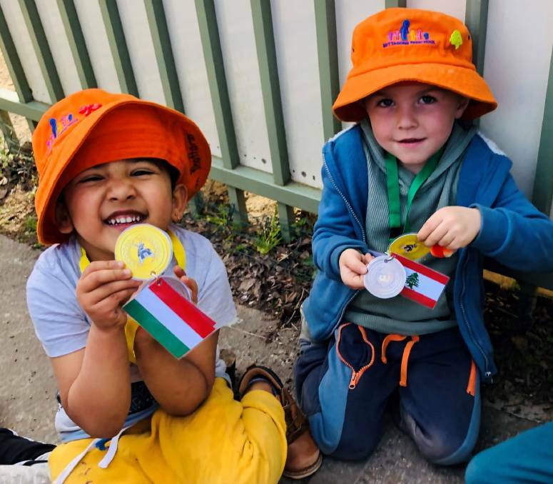 Medal-winning smiles were everywhere at the Mittagong Preschool Olympics. Photos: supplied
