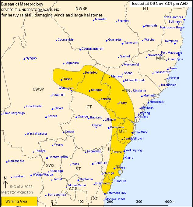A severe weather warning has been issued for the Highlands and other areas by the Bureau of Metereology. Picture supplied 