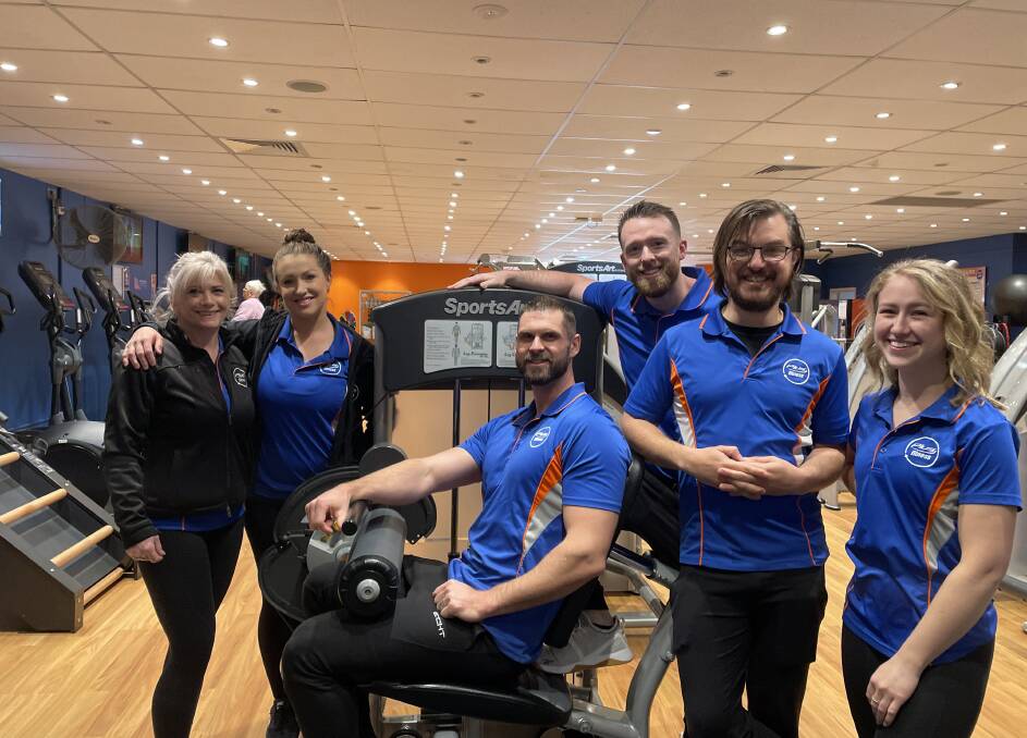Jodie Powell, Tanika Turner, Andy Lewis, Thomas Willoughby, Alex Barrios and Caitlen Middleton love helping their clients at Plus Fitness in Mittagong. Picture: Briannah Devlin