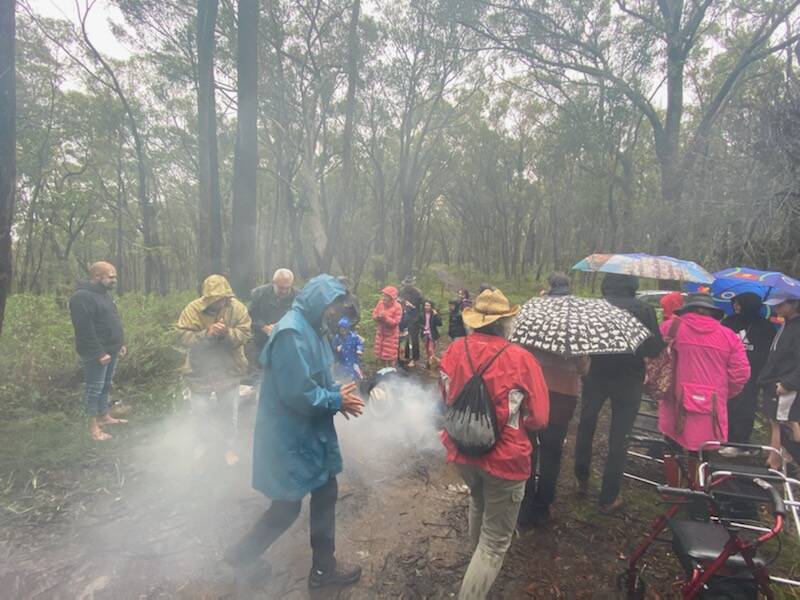 Locals danced in the smoke. Picture: Supplied 