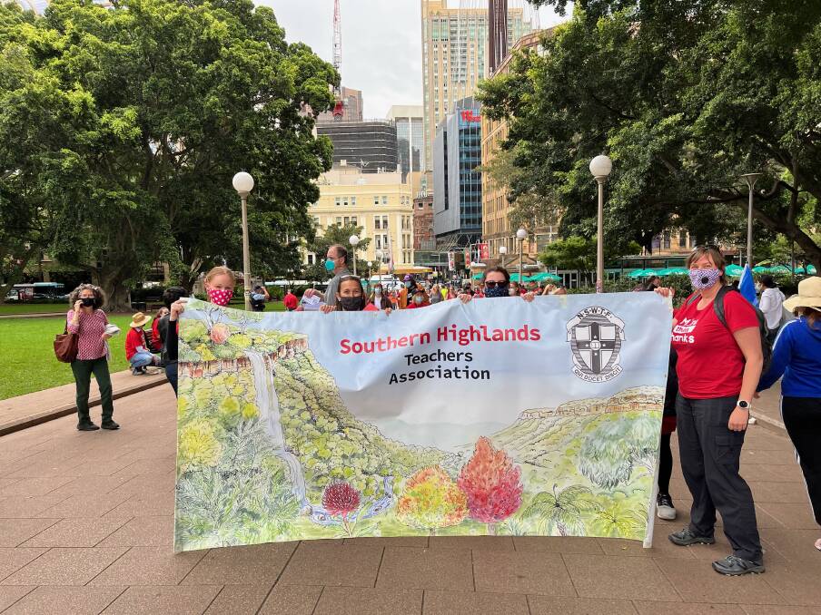 Teachers from schools across the Southern Highlands united in Sydney to make a change. Picture: Penny Colman 