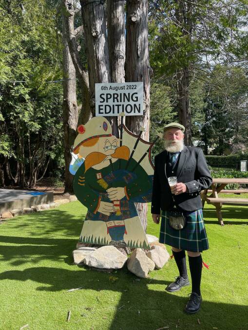 BHGI President and stand-in chieftain Peter Rocca looks forward to a big Scottish celebration in 2023 and was happy people came to Bundanoon over the weekend. Picture: Supplied 