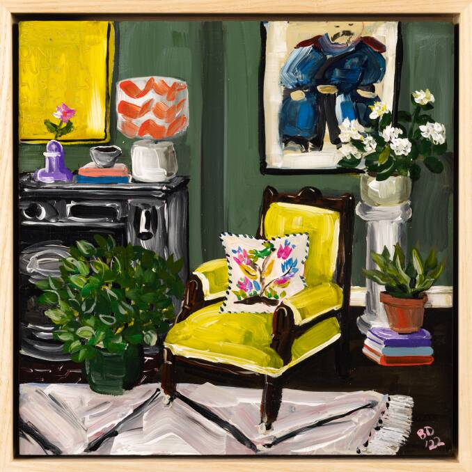 Brooke Dalton's painting New World Order is one of 20 paintings that depict domestic escapism. Picture: Supplied 