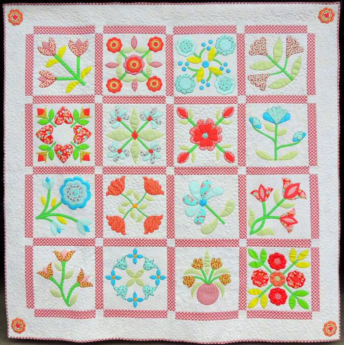 This quilt is a raffle prize at the Southern Highland Quilters' Guild's quilting showcase this week in Mittagong. Picture supplied 
