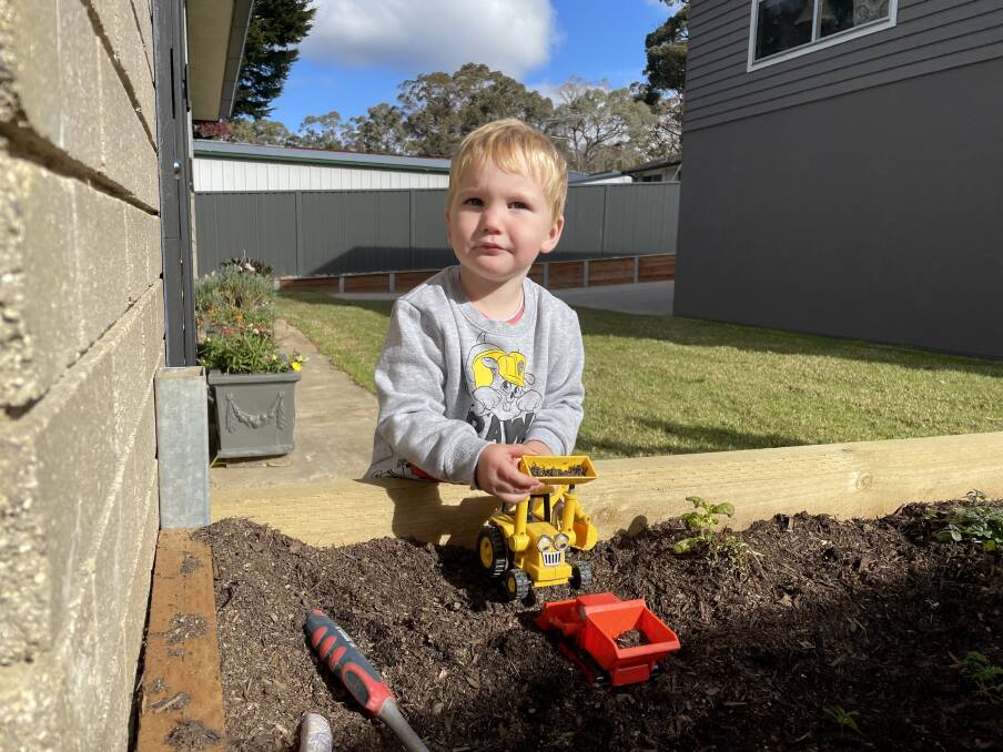 The family's youngest apprentice William loved to help in the garden. Picture: Briannah Devlin