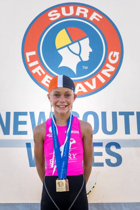 Pixie Hanson finished first in the under 11s one kilometre run at the NSW Surf Life Saving Championships in February. Picture: Supplied 