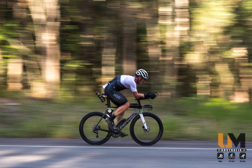 Mr Duffy rode the first 20-25 kilometres solo before his support crew joined him. Photo: Shane Duffy. 