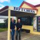 Mat Mauger (left) and his father John have been working in the Burrawang butcher shop with their business Maugers Meats for decades. Now, the property is up for sale. Picture: Supplied 