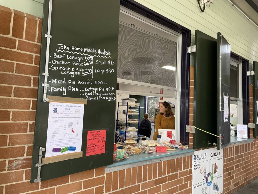 There were plenty of tasty treats like democracy sausage sizzles and cakes for voters to munch on at Hill Top Public School. Picture: Briannah Devlin