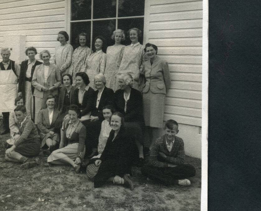 Winifred West; the founder of Sturt, is pictured (third from the left) with her students the year the design centre was established, in 1941. Picture: Olive Cotton 