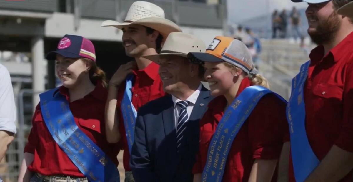 Left to right: Angela Hughes, Andrew Scarsbrook, Chloe Sawell and Nicholas Hreszczuk stood with State member for the Dubbo electorate Dugald Saunders MP after their win in the state Young Farmer's Challenge competition. Picture: Supplied 