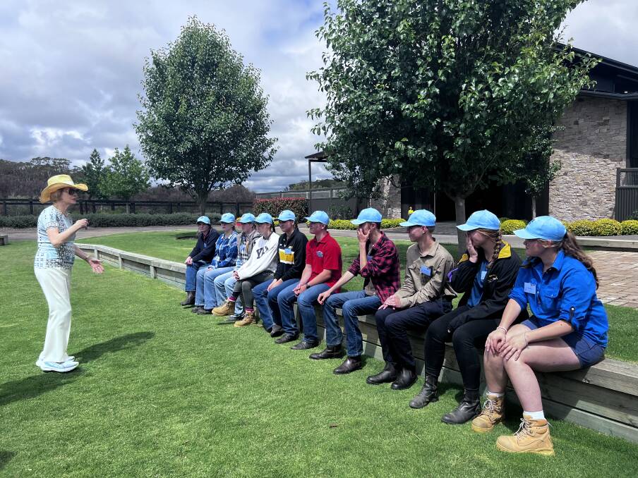 Racings first lady, Gai Waterhouse, addresses students at a special TAFE NSW Moss Vale school internship program. Picture supplied 