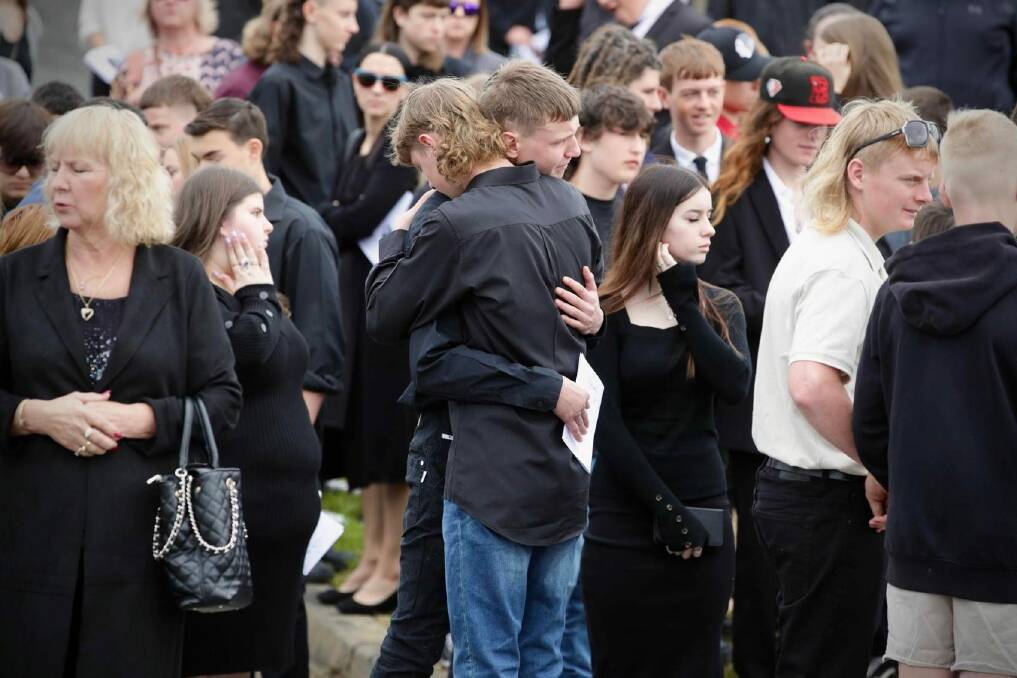 A crowd of mourners at HisHouse church in Picton on Thursday to remember Tyrese Bechard. Picture by Adam McLean.