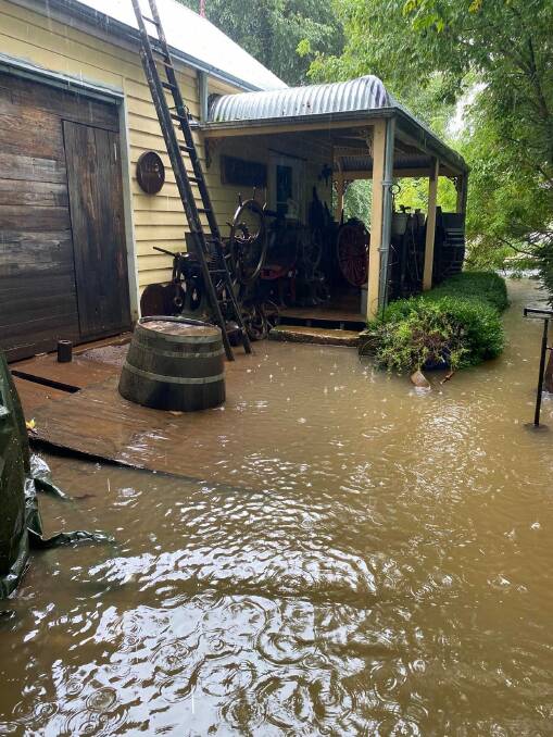 Water is lapping the workshop in the backyard with more rain forecast. Picture: supplied