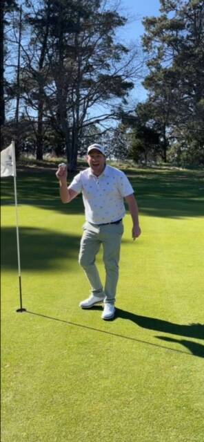 Chris Dalzell after his Albatross on the 460 Meter Par 5, 7th Hole. Photo: supplied