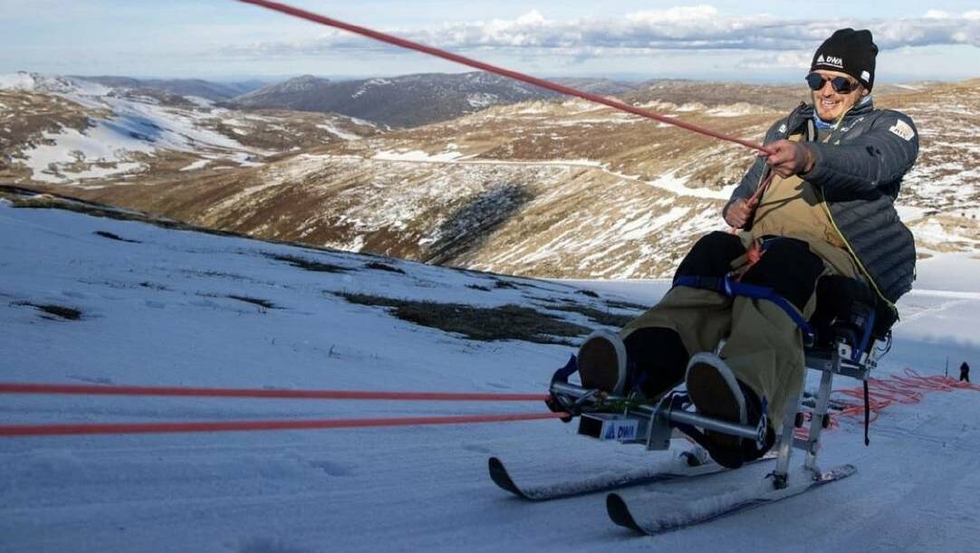 Sam Tait pulling himself up Mount Kosciuszko on the cross country ski in 2020. All photos from Sam Tait's Instagram. Follow him at samtait_7.
