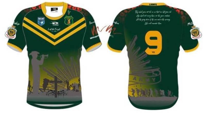 The 2022 Mittagong Lions Anzac Day jersey. Piucture: supplied.