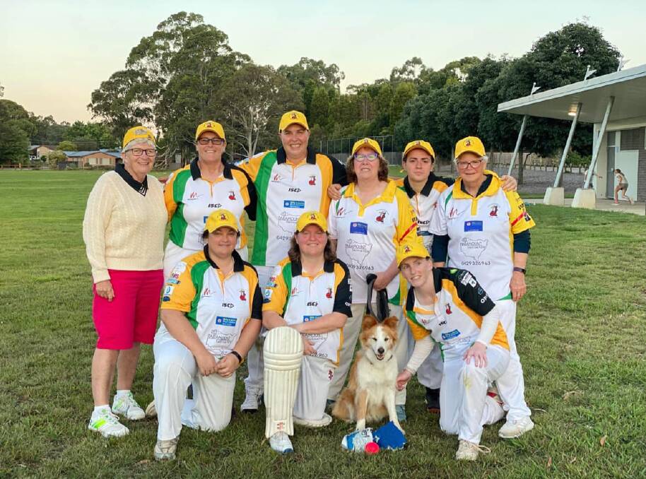 Hill Top Northern Villages Cricket Club with mascot 'Bundy'. Picture: supplied