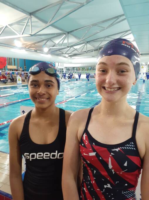 Kasey Daxner (R) and Sehanthi Kariyawasam swam well on Friday. Picture: supplied