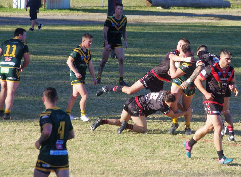The Lions struggled to find a way past Oakdale's defence. Photo: Mike Shean