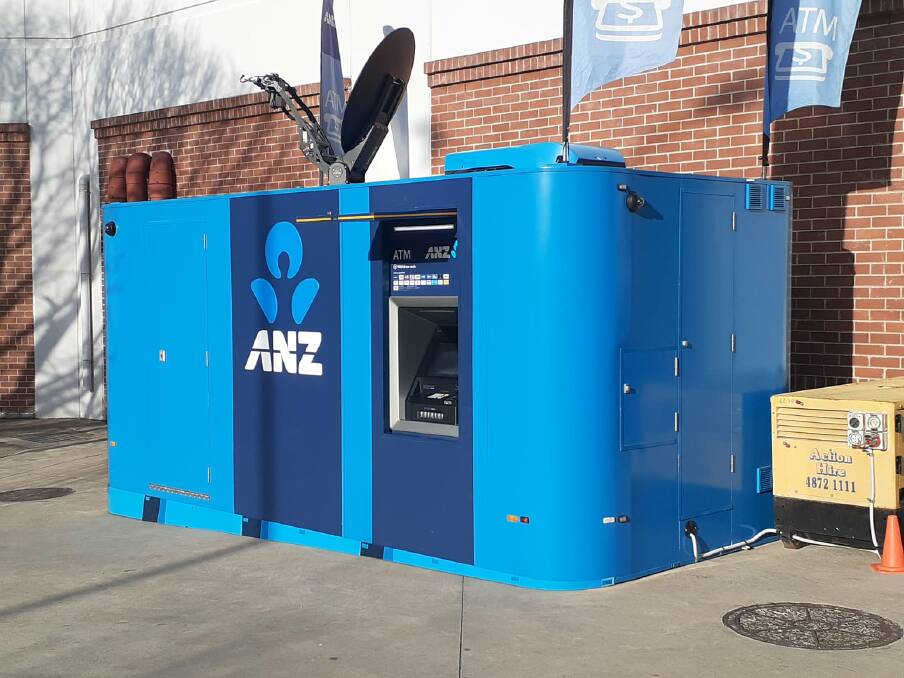 The temporary ATM trailer at the eastern end of Oxley Mall car park near the Coles loading dock. Photo: WSC