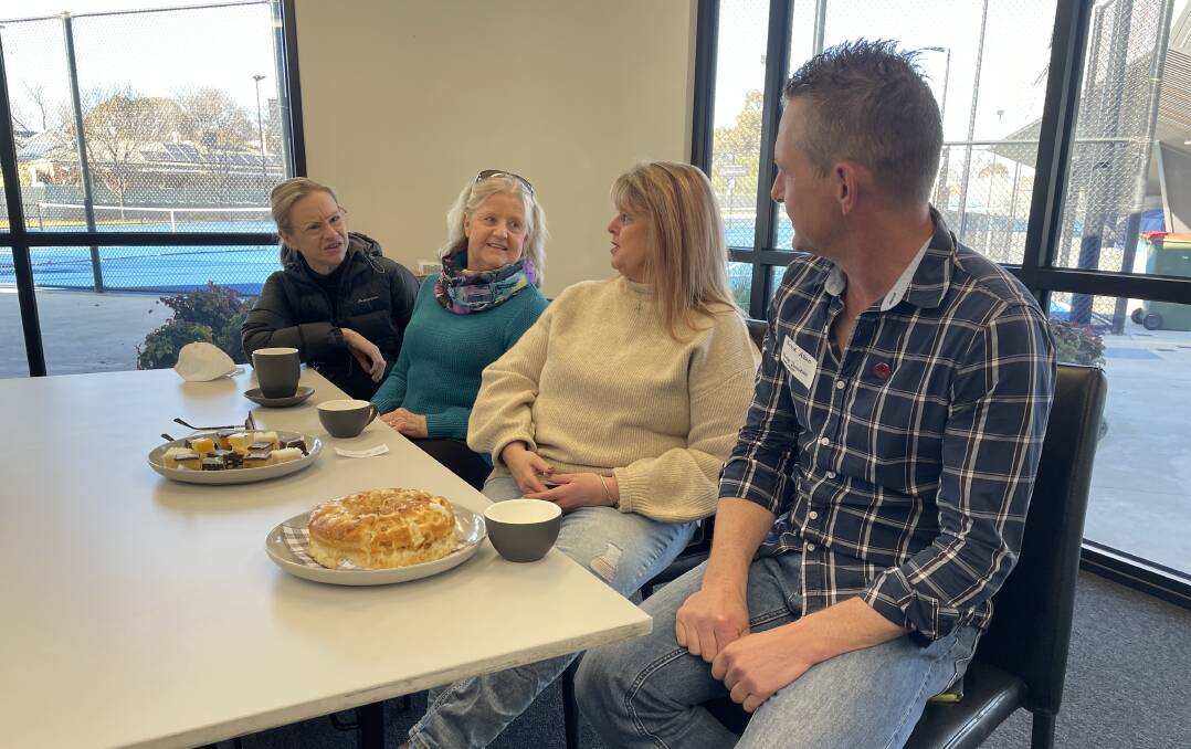 BEING THERE: Natalie Kurzke, Lesleigh Daldy, Jane Roulston and Brad Allan at a recent support group morning tea. Picture: ALEX GRETGRIX