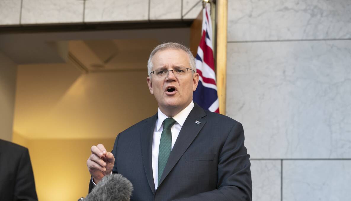 Scott Morrison says children won't be included in Australia's vaccination targets. Picture: Keegan Carroll