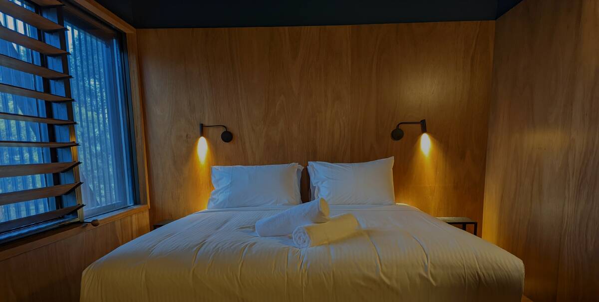 SWEET DREAMS: The guest sleeping quarters feels like a warm log cabin. Picture: Sam Baker.