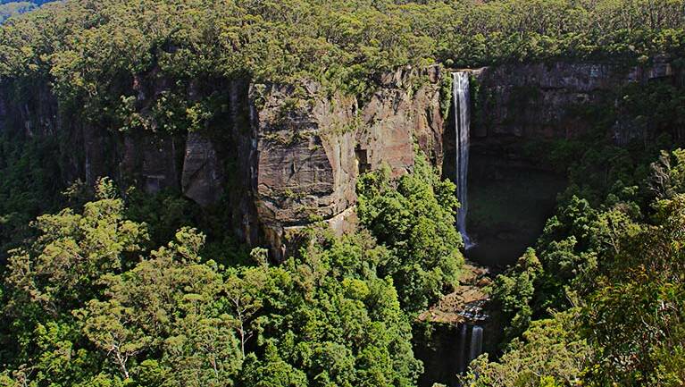 Valley view: Hindmarsh lookout offers views of Belmore Falls in Morton National Park. Picture: NSW National Parks & Wildlife Service/John Yurasek 