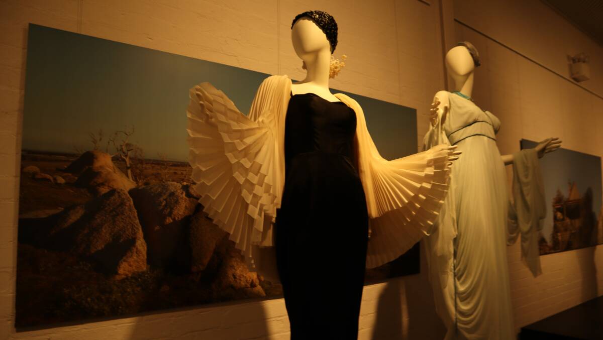 The dramatic 'swan' dress, worn by Sarah Snook (as Gertrude Pratt) in The Dressmaker.