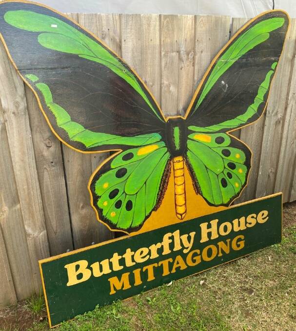 Tim McCartney found an old Butterfly House sign in a second-hand store in Camden. Photo: Tim McCartney.