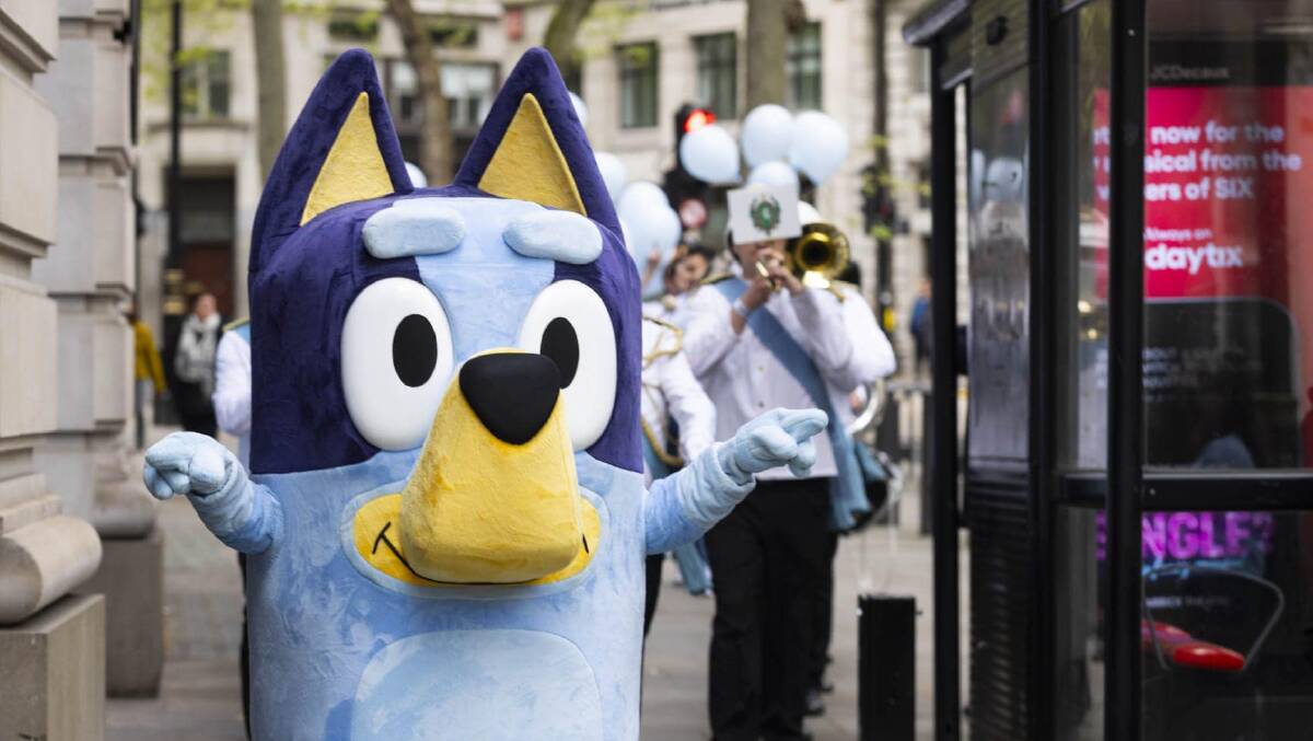 Bluey arrived to receive her award at Australia House in London with a marching band. Picture by Australian High Commission in the United Kingdom/Facebook