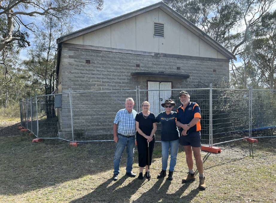 Historic Medway Hall has fallen into disrepair in recent years and Medway Community Association members Bill Jones (president), Patti Jones, Lyn Johnson and Steve Denford want Wingecarribee Council to help them to restore it. Picture by Sally Foy.