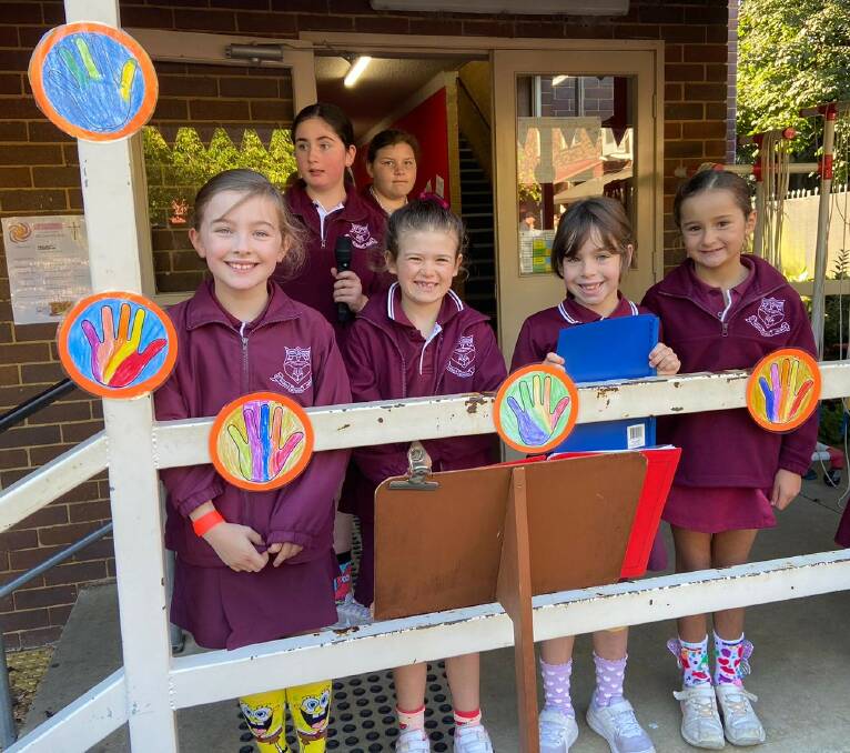 Year 2 students at St Thomas Aquinas Primary School's Harmony Day assembly. Picture supplied