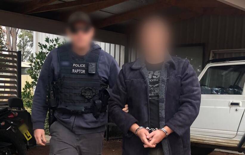 Police arrested a man at Medowie on Thursday. Pictures: NSW Police Force